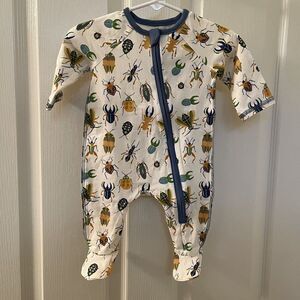 Mud Pie Insect Bug Sleeper Footie Zipper Cotton Spandex Size 0-3 Months NWT